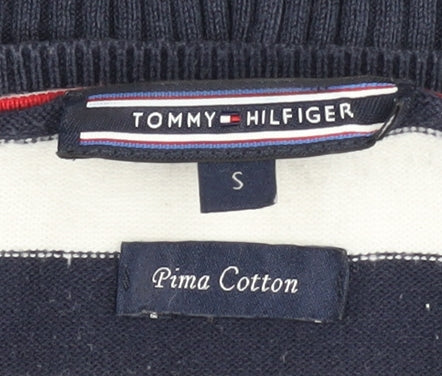 Tommy Hilfiger Women's Blue Striped Pullover Jumper S