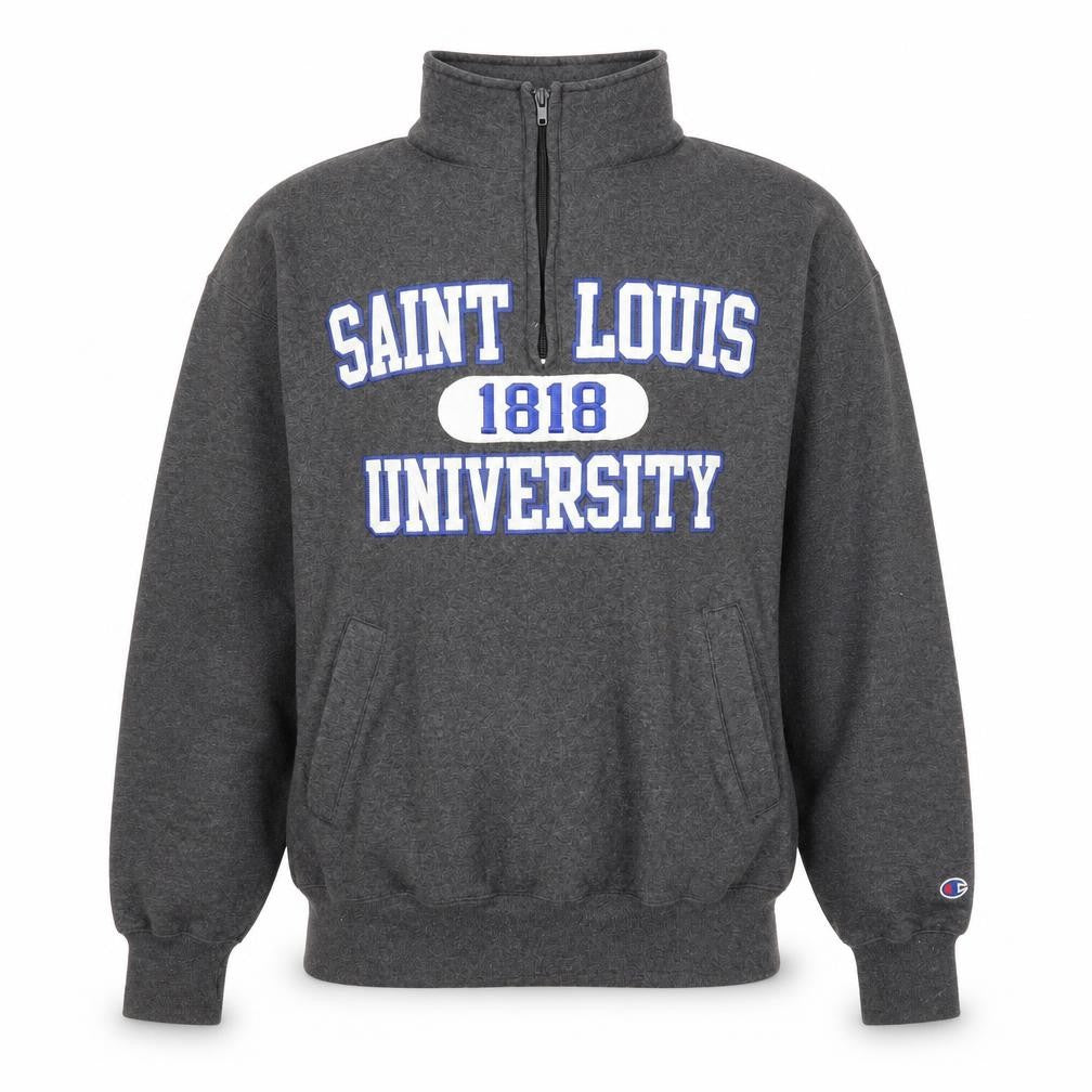 Mens UK L Regular Champion Grey 1/4 Zip Sweatshirt