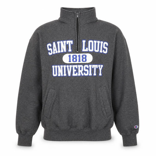 Mens UK L Regular Champion Grey 1/4 Zip Sweatshirt
