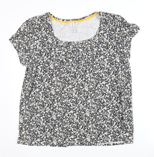 Animal Women's Black Floral T-Shirt Size 16