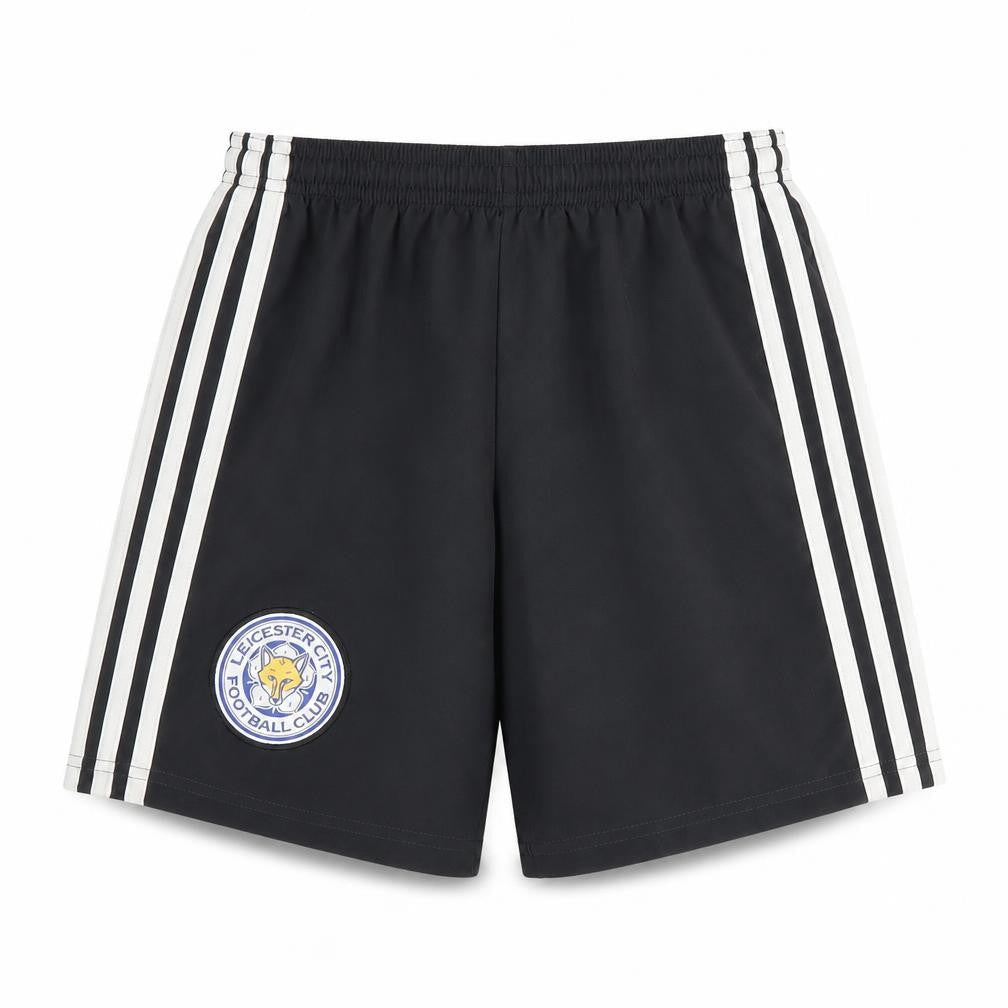 Front view of Adidas boys’ black athletic shorts, size 9-10, years