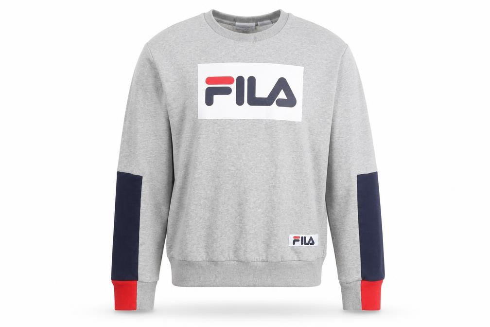 Unisex Adults UK S Regular FILA Grey Pullover Sweatshirt