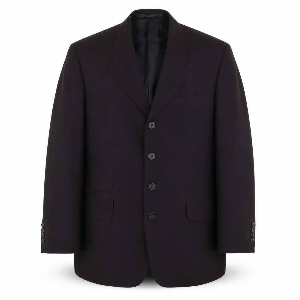 Mens 38 Chest Regular Pierre Cardin Black Four-Button Blazer