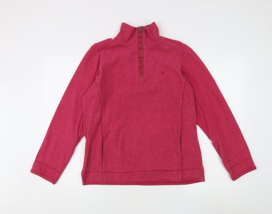 Fat Face Women's Pink Size 12 1/4 Zip Sweatshirt