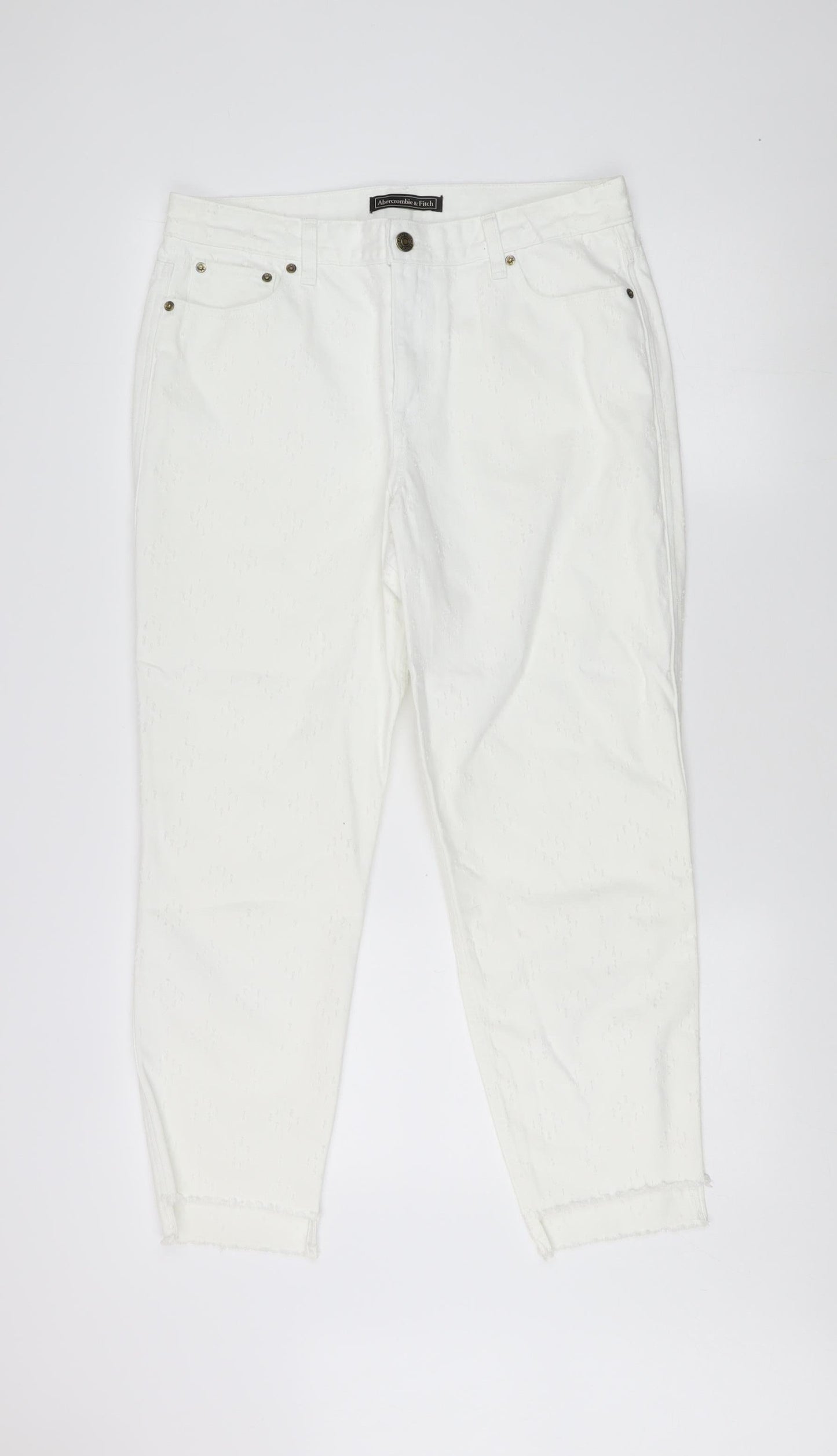 Abercrombie & Fitch Women's White Straight Jeans, Size M