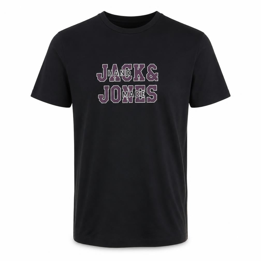 Mens UK Size L JACK & JONES Black  Cotton T-Shirt