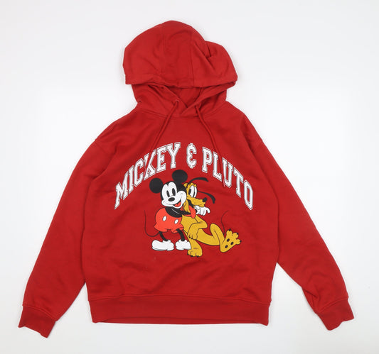 Disney Women's Red Hoodie - Mickey & Pluto, S