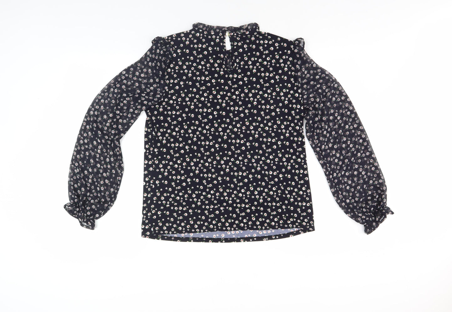 Oasis Women's Black Floral Blouse, Size S