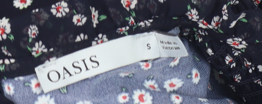 Oasis Women's Black Floral Blouse, Size S