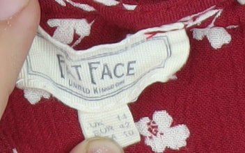 Fat Face Women's Red Floral Blouse Size 14
