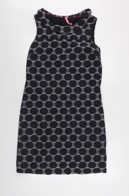 White Stuff Women's Black Geometric Shift Dress Size 12