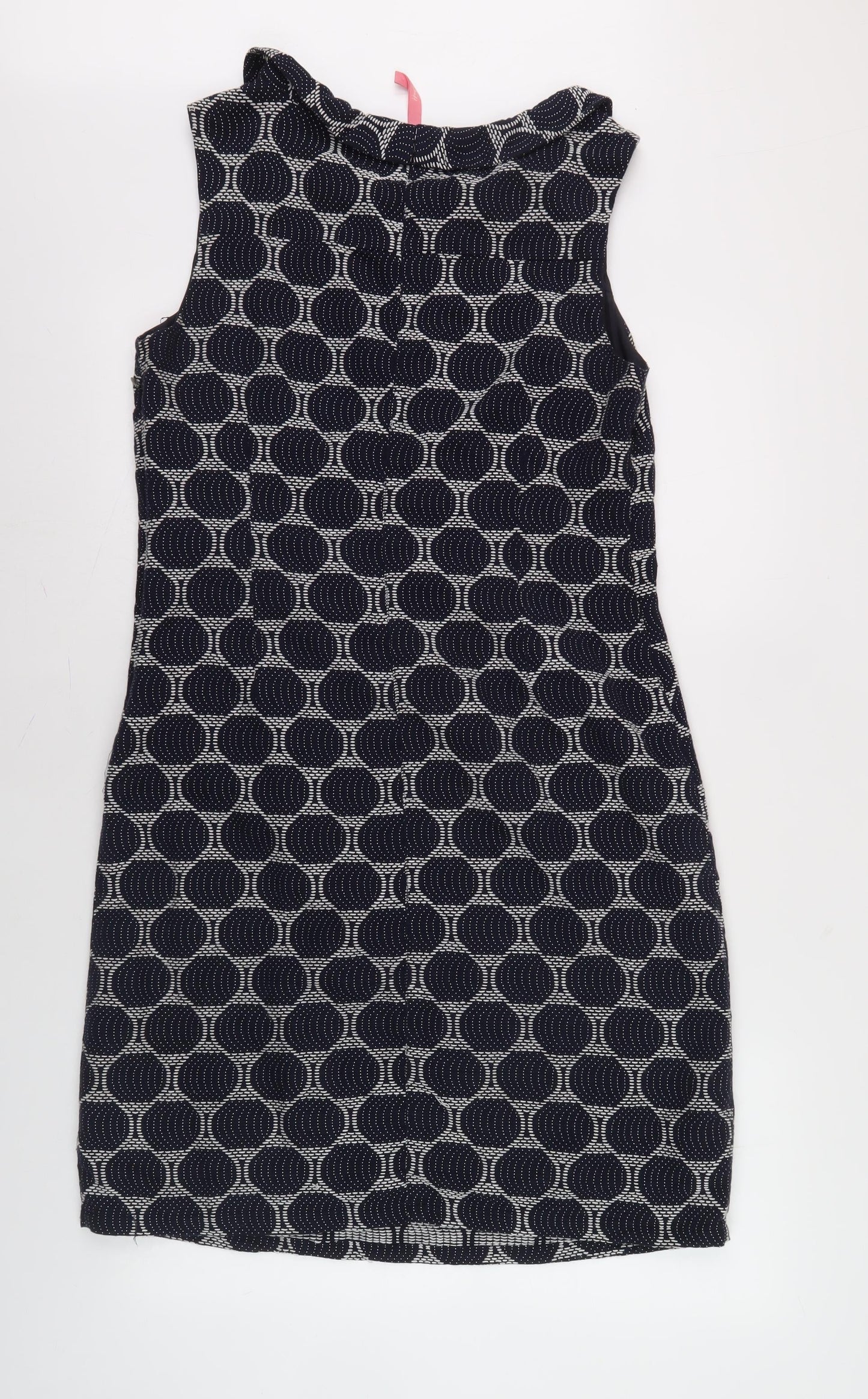 White Stuff Women's Black Geometric Shift Dress Size 12
