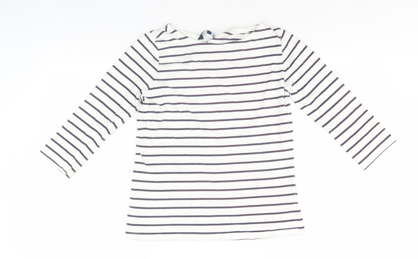 Crew Clothing Co Women’s White Striped Boat Neck Top