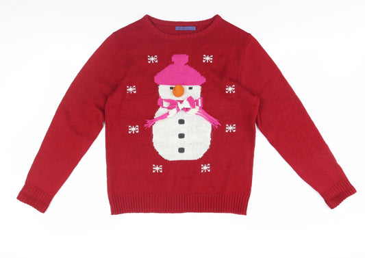 Joe Browns Women's Red Pullover Christmas Jumper Size 12