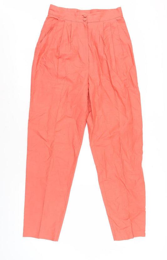 Laura Ashley Women's Orange Pleated Trousers Size 12