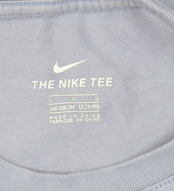 Nike Girls Blue Graphic Print T-Shirt L