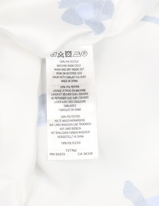 French Connection Women's White Floral Blouse, Size 8