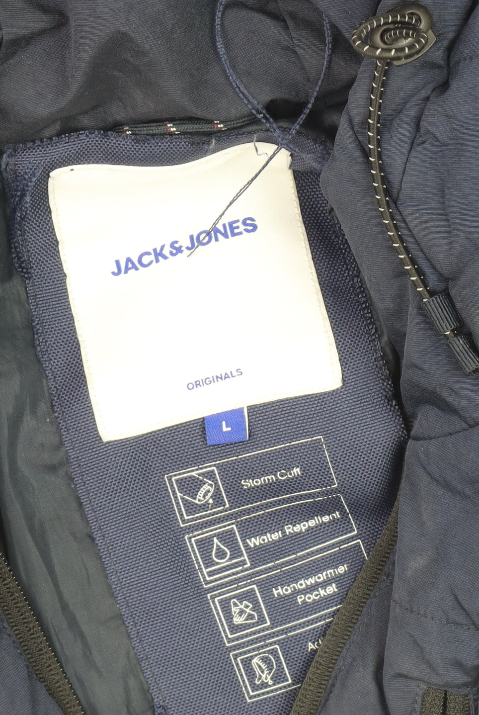 Jack & Jones Men's Blue Puffer Jacket L - Hooded, Casual