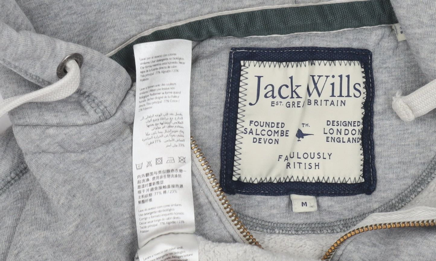 Jack Wills Men's Grey Full Zip Hoodie, M
