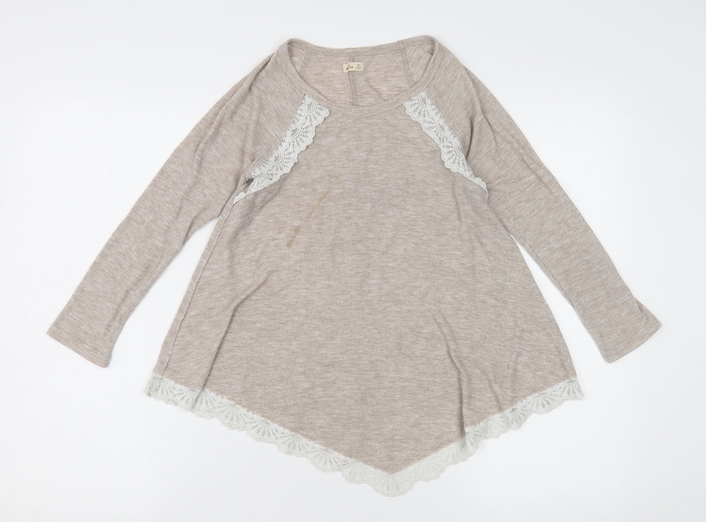 Hollister Women's Beige Lace Accented Top XS