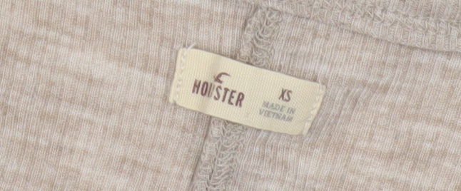 Hollister Women's Beige Lace Accented Top XS