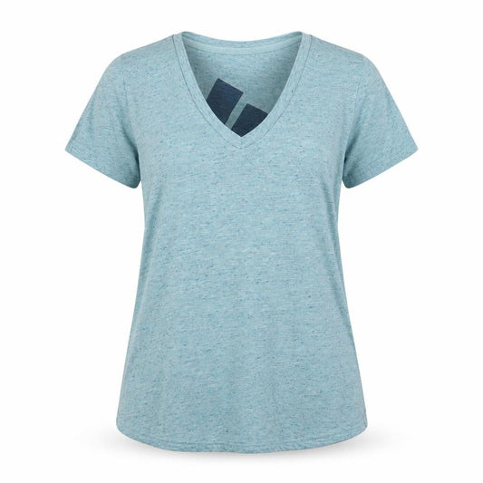 Front view of Adidas Women's Blue V-Neck T-Shirt, size 6