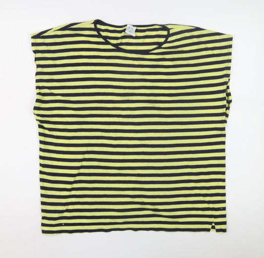 Benetton Women's Multicoloured Striped T-Shirt L