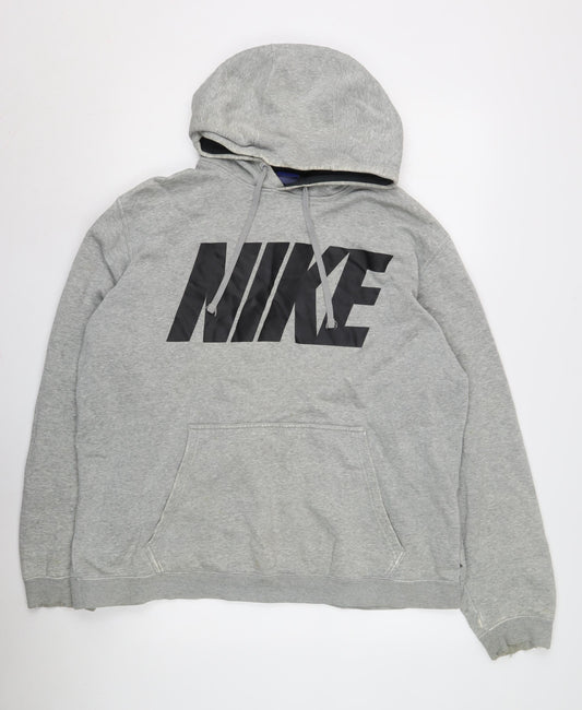 Nike Men's Grey 2XL Hoodie Pullover with Logo