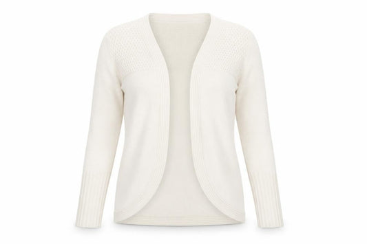 Womens UK 12 Regular Lee Cooper Ivory Cardigan Open-Knit