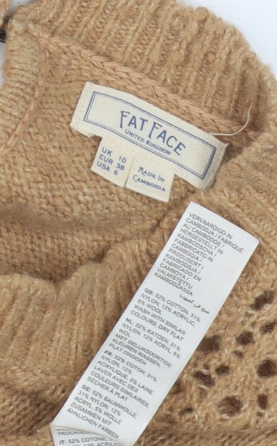 Fat Face Women's Beige Knit Pullover Jumper UK 10