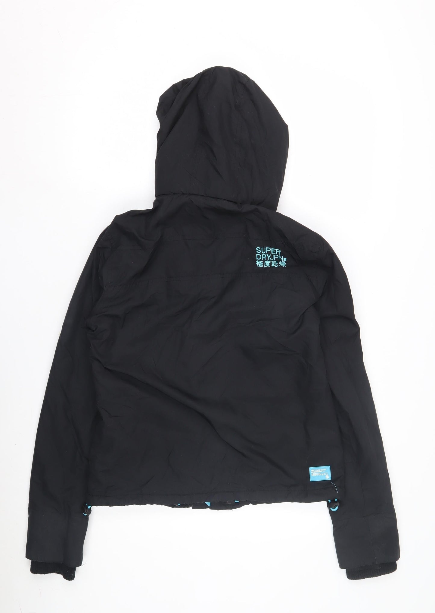 Superdry Women's Black Hooded Jacket Size 10