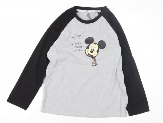 Fashion Home Boys Mickey Mouse Grey Pyjama Top - Large