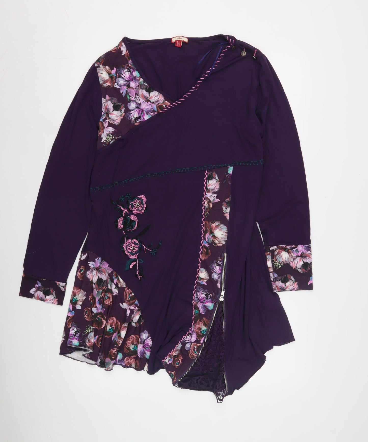 Joe Browns Women's Purple Floral Short Dress, Size 12