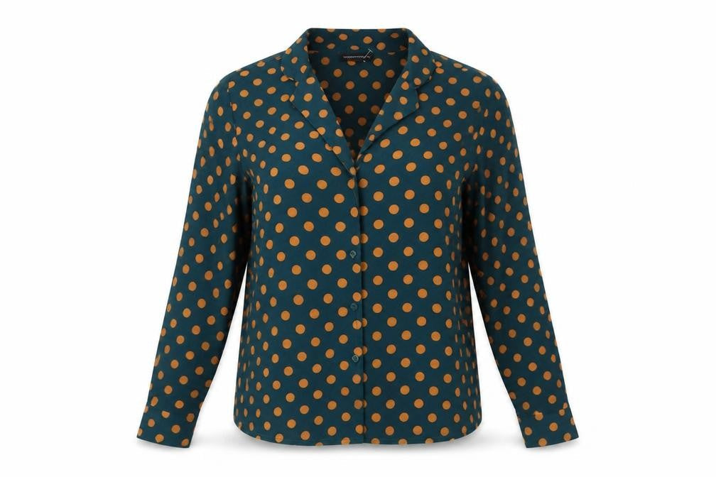 Womens UK Size M Wednesday's Girl Blue Polyester Button-Up