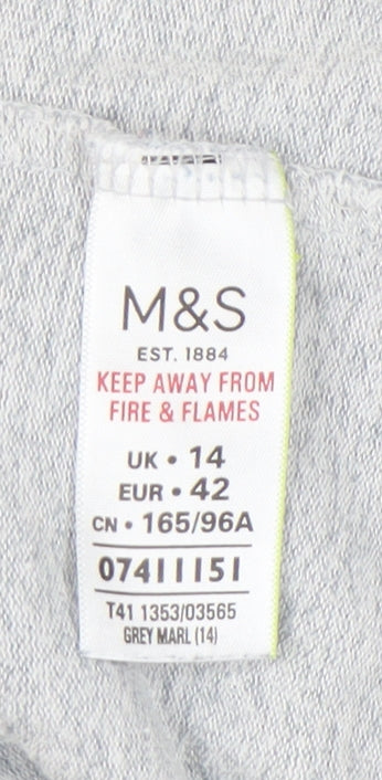 Marks and Spencer Grey Women's Long Sleeve Top UK 14