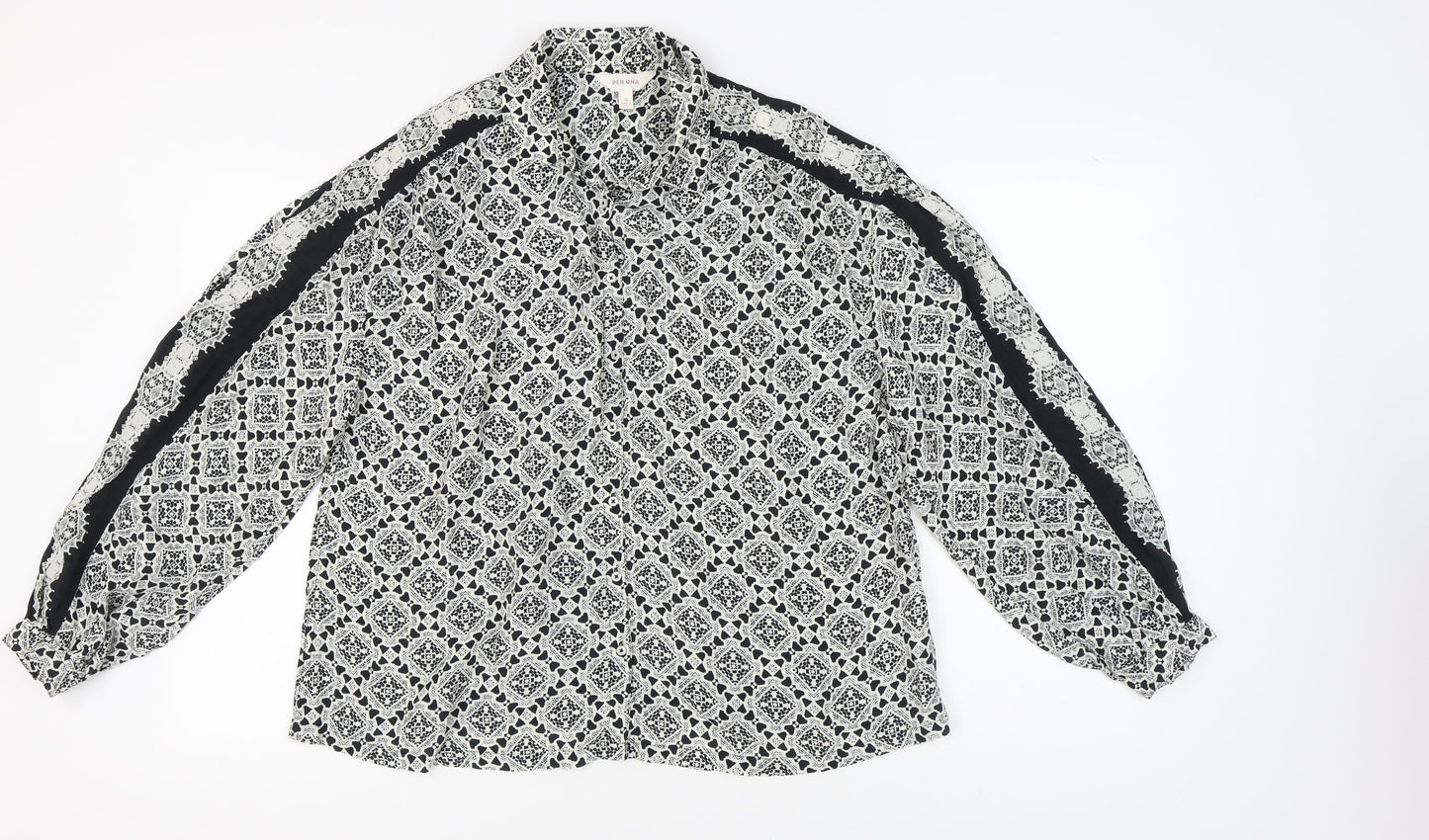 Marks and Spencer Women's Black Mix Blouse, Size 12