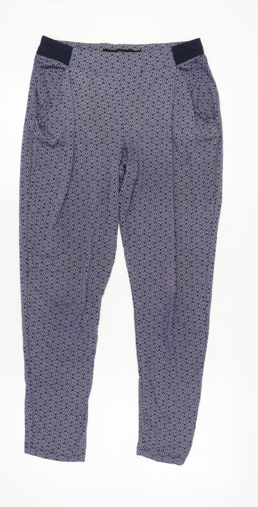 Next Women’s Blue Geometric Trousers Size 10