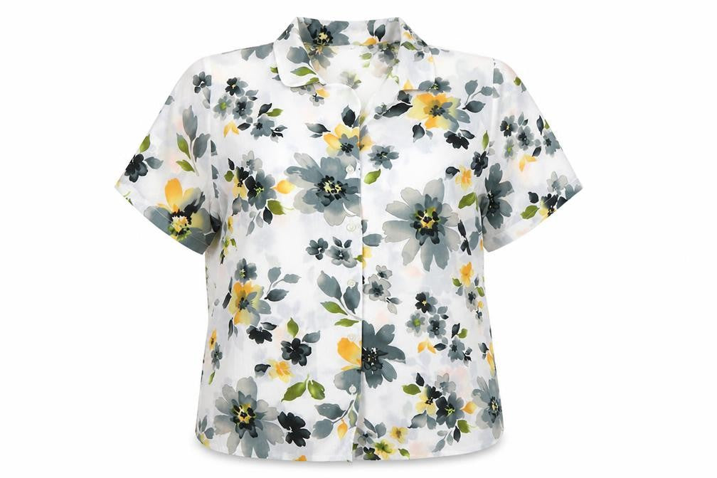 Damart Women's Multicoloured Floral Button-Up Shirt