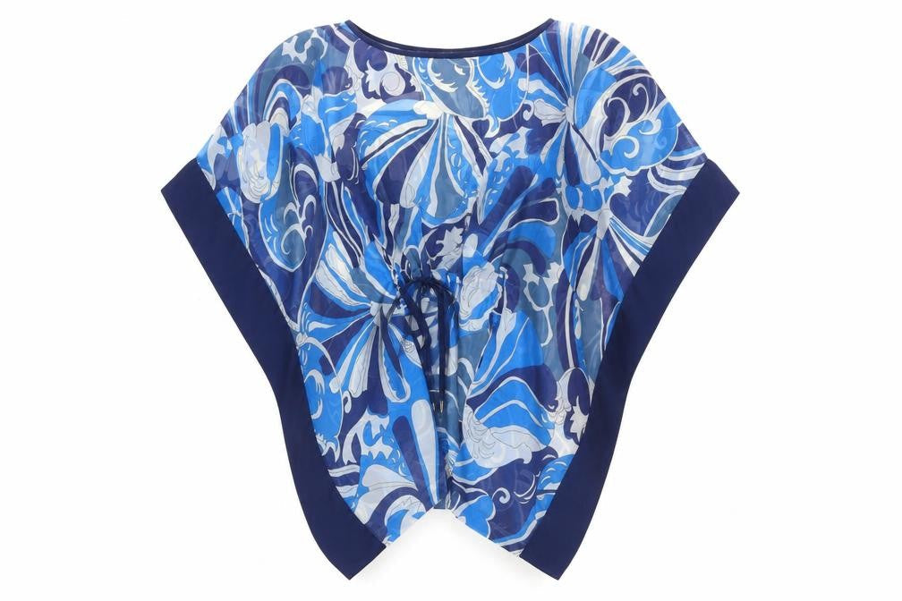 Ossie Clark Blue Floral Women's Cover Up Size 10