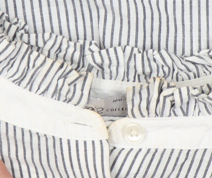 Marks and Spencer Women's White Striped Blouse UK 16
