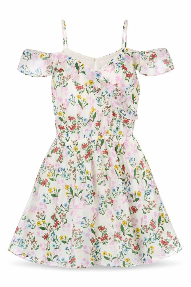 New Look 915 Girls Floral A-Line Short Dress Multicoloured