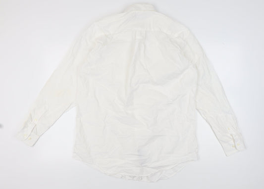 Nautica Men's White Long Sleeve Button-Up Shirt