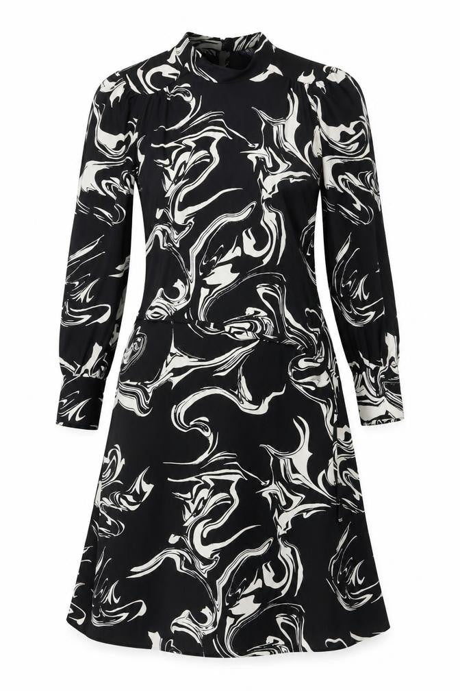 Marks and Spencer Women's Black Geometric Dress, Size 14