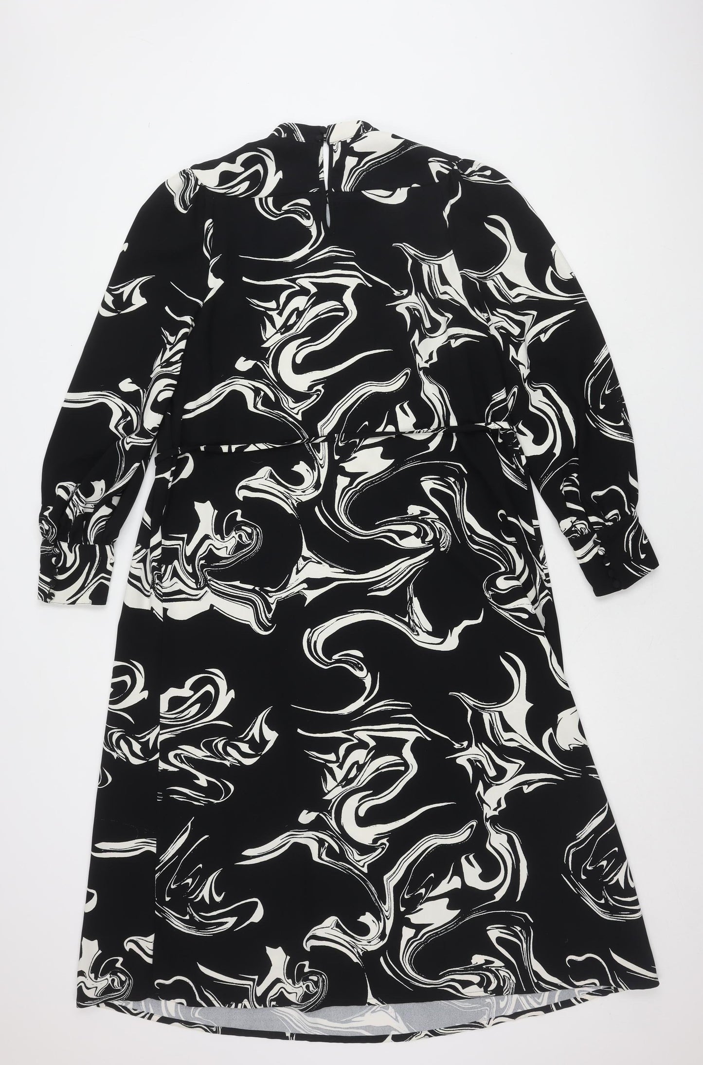 Marks and Spencer Women's Black Geometric Dress, Size 14