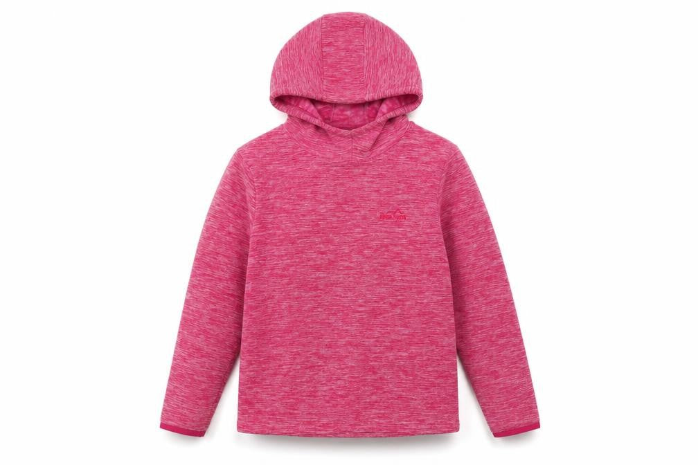 Front view of Peter Storm girls’ pink pullover hoodie 9-10 years fleece