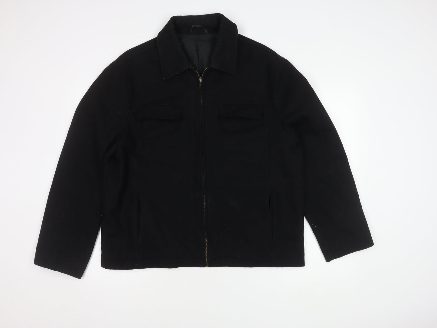 River Island Men's Black Wool Jacket Large