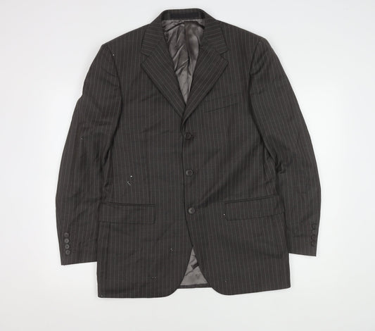 Marks and Spencer Men’s Grey Striped Wool Blazer 38S