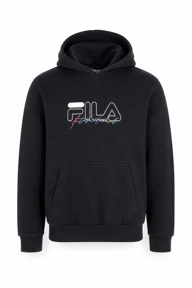 Mens UK S Regular FILA Black Pullover Hoodie
