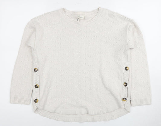 Fat Face Women's Ivory Crew Neck Jumper L