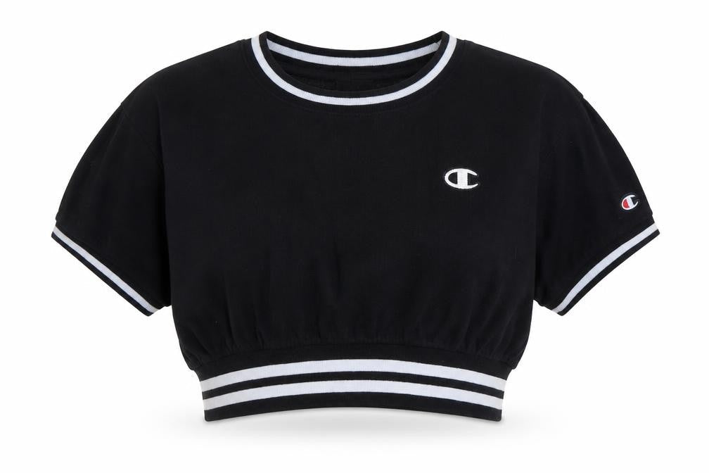 Womens UK Size L Champion Black Cotton Blend T-Shirt